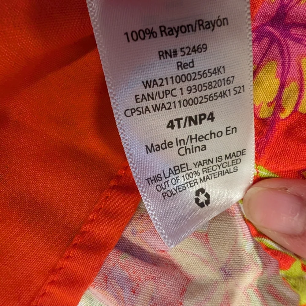 Wonder Nation 3T Floral Orange and Pink Kids' Dress